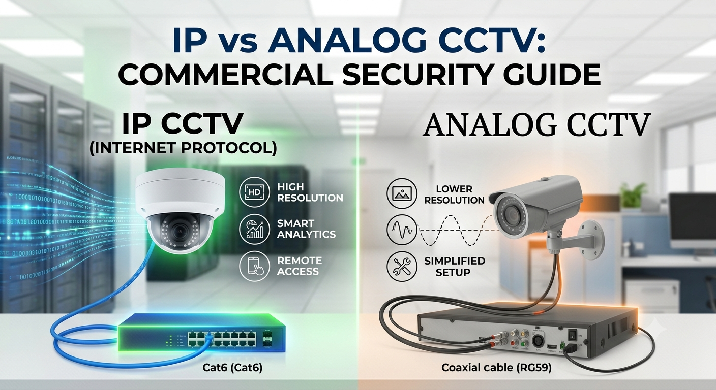 IP CCTV camera vs Analog CCTV comparison infographic